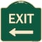 Signmission Designer Series-Exit With Left Arrow, Green Heavy-Gauge Aluminum, 18" H, 18" L, G-1818-9843 A-DES-G-1818-9843 - alternate 1